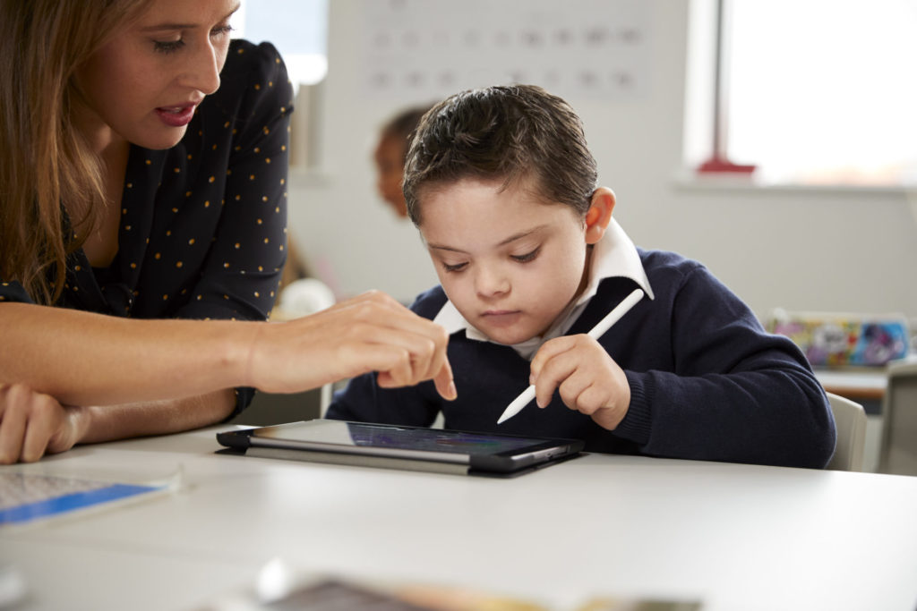 Child working at school