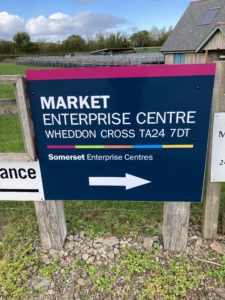 Outside view of the Wheddon Cross signage