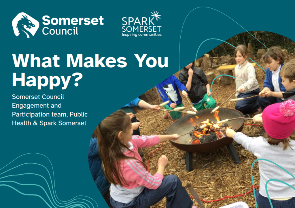 Front page of e-zone featuring children sat around a camp fire
