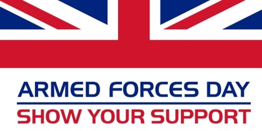 Picture showing the Armed Forces Day logo with the words 