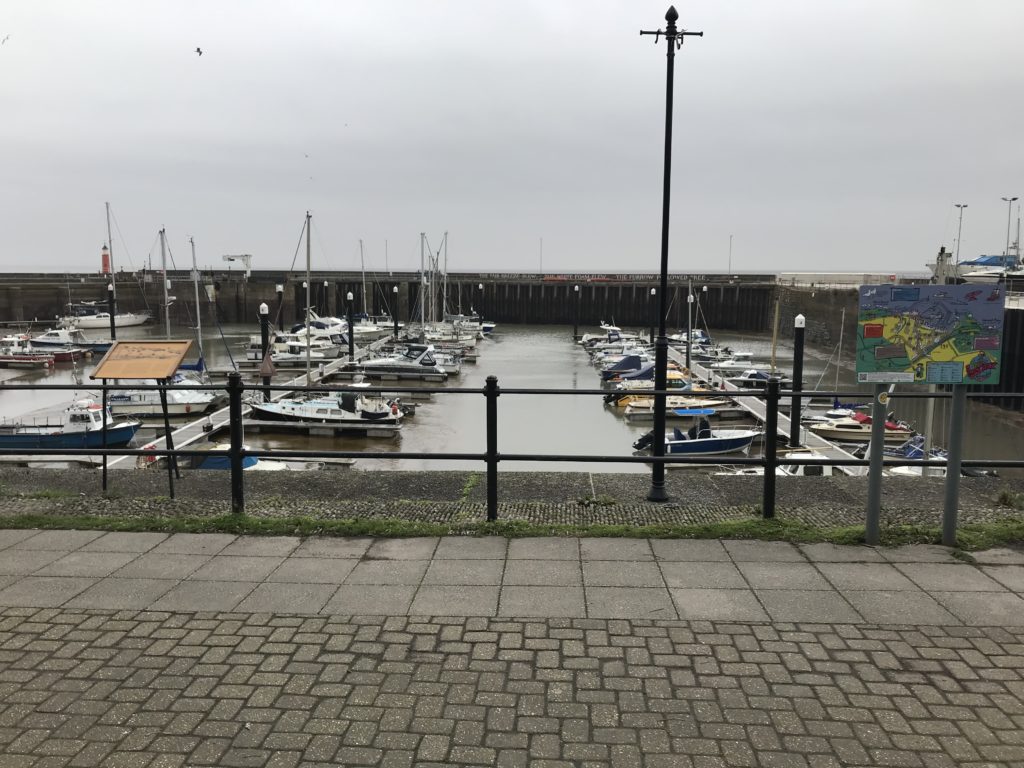 A view of boats in the marina at Watchet.