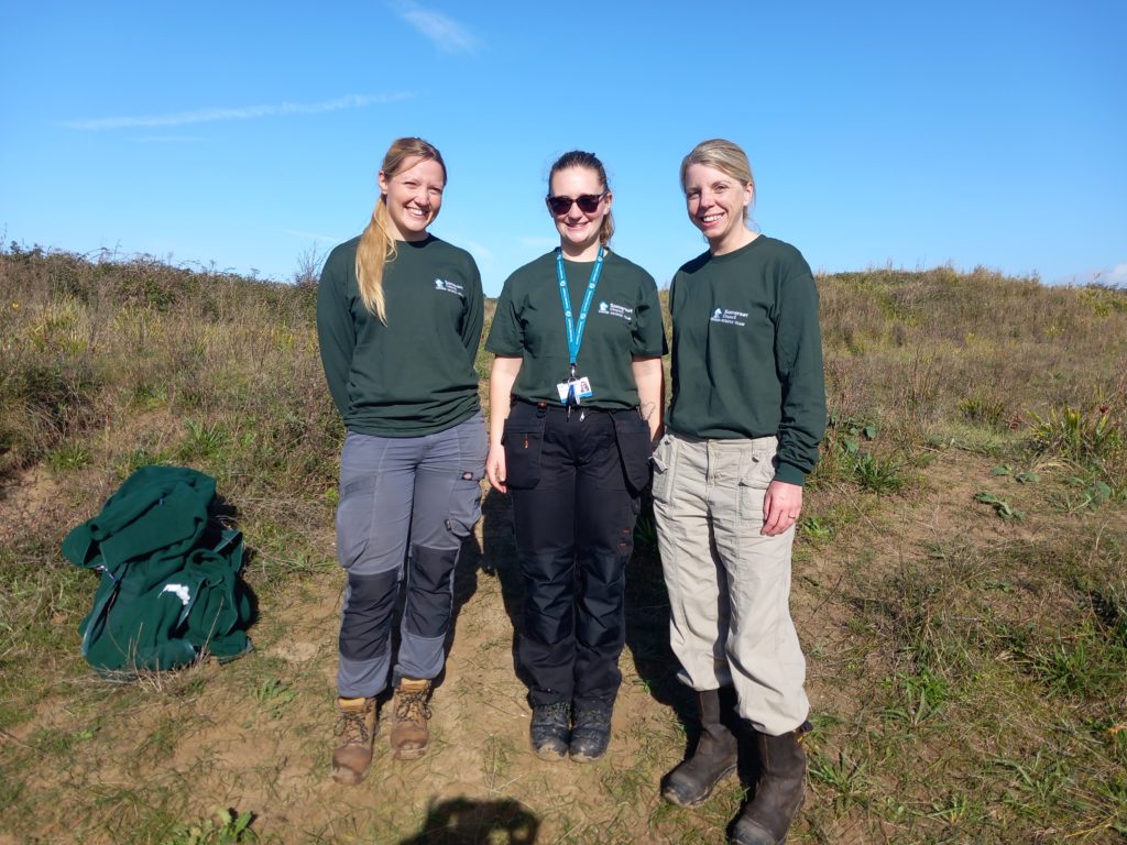 New Somerset Council Green Estates Rangers, featuring from L to R: Lydia Winthorpe, Erica Cox and Julia Kennaby.