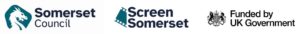 Somerset Council, Screen Somerset and Funded by government logos