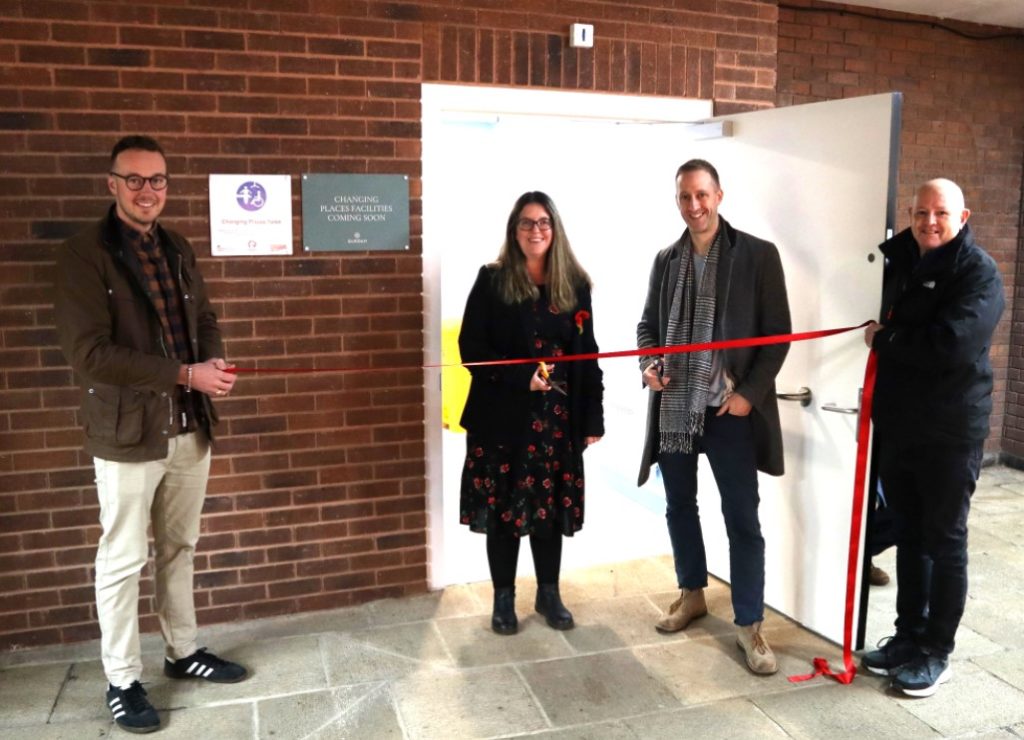 Opening the new Changing Places facility at the Quedam Shopping Centre in Yeovil. Picture left to right. Adam Dance MP, Councillor Federica Roberts, James Tovey manager of the Quedam shopping Centre and Dave Crisfiled former Community and Equalities officer at SOmerset Council.